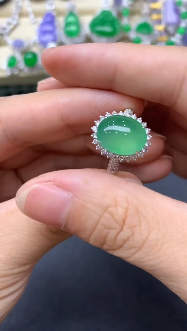 翡翠戒指18K金镶嵌597-中国好珍宝