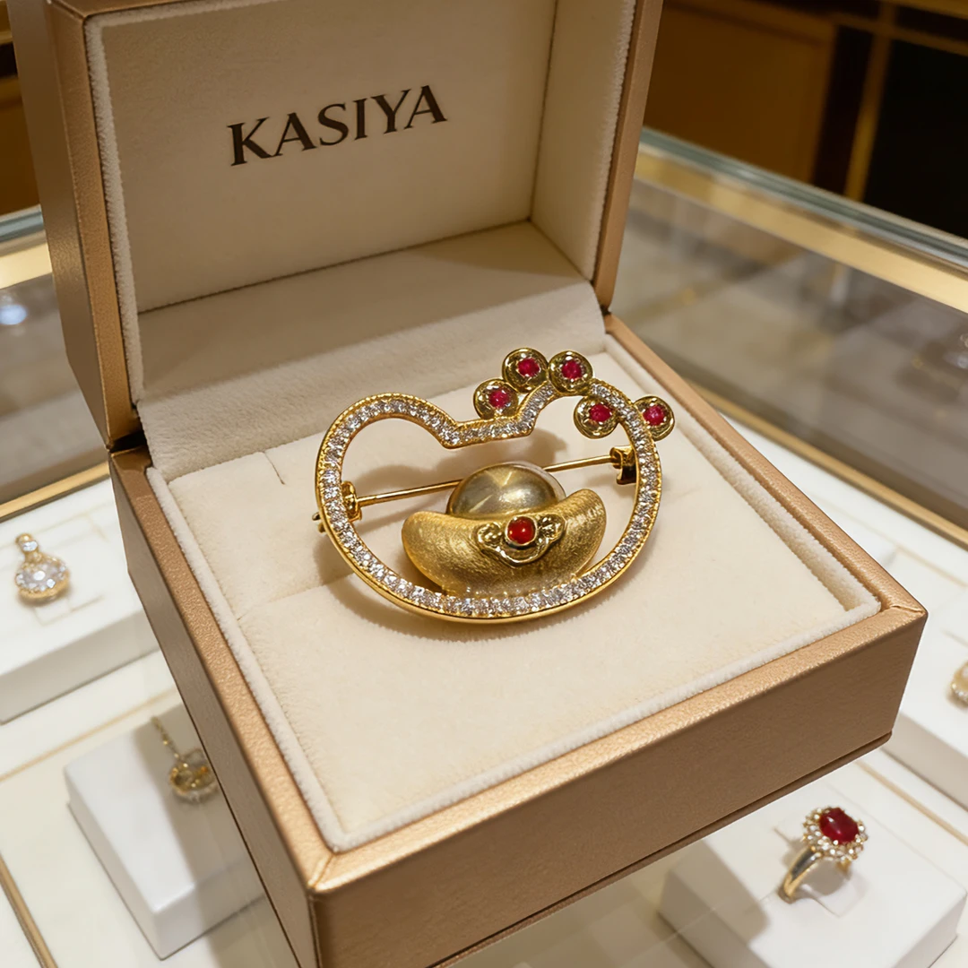 kasiya/卡思雅 铜合金胸针 中国风元宝胸针百搭款