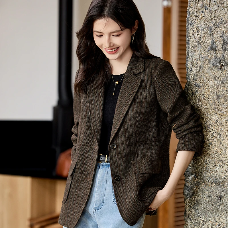 高级感西装外套女2025新款秋冬职业气质百搭休闲大码女士西服上衣