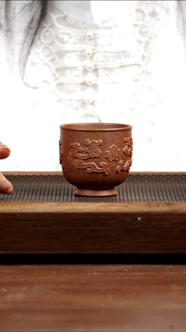 茶壶紫砂龙骨金砂凤杯150CC