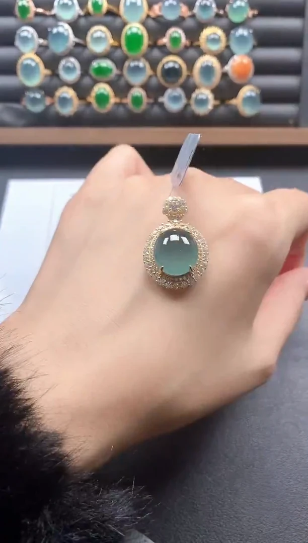 银S925镶嵌戒指翡翠51151