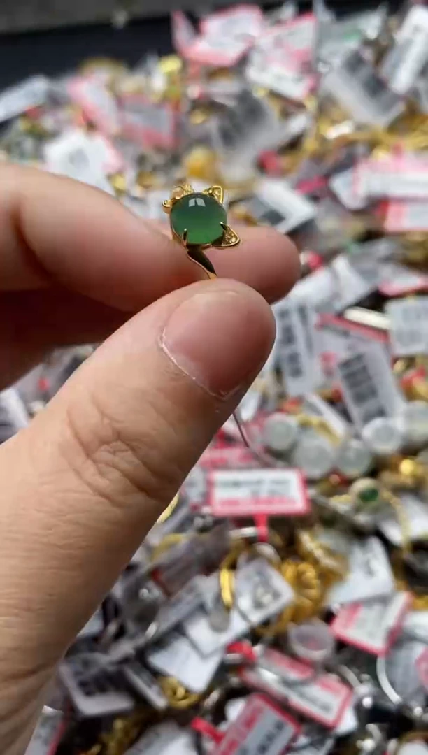 【闪购商品】翡翠戒指银S925镶嵌888888---7