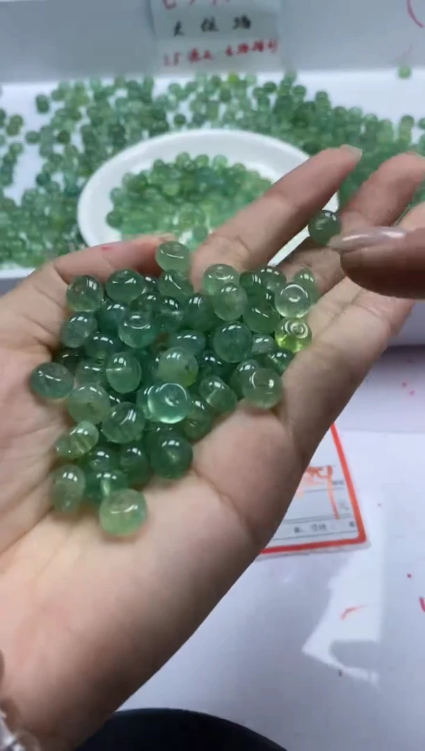 未镶嵌颈饰碧玺 w1889橄榄绿碧玺算盘8*4mm*30颗
