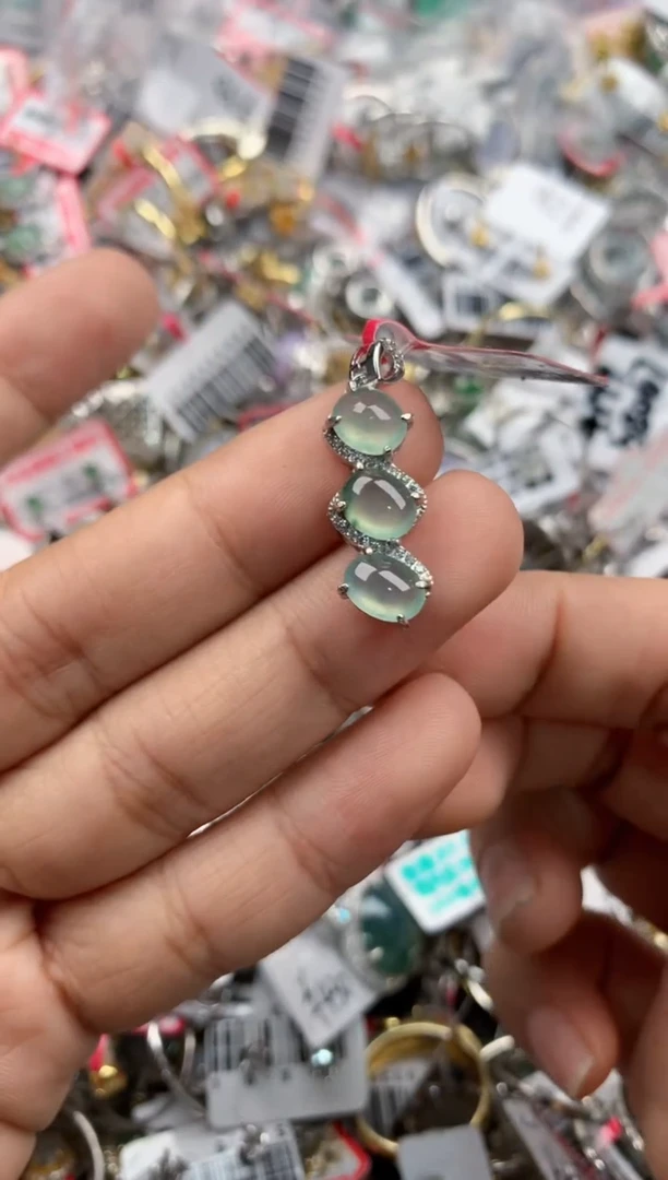 银S925镶嵌戒指翡翠1111----3