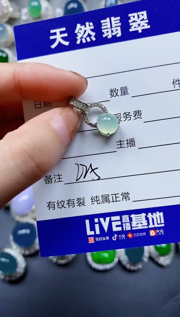 翡翠银S925镶嵌颈饰0225