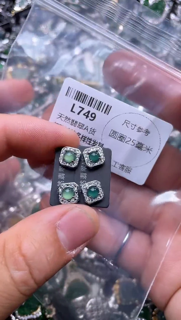 【闪购商品】翡翠颈饰未镶嵌L749耳钉 多样性发其一