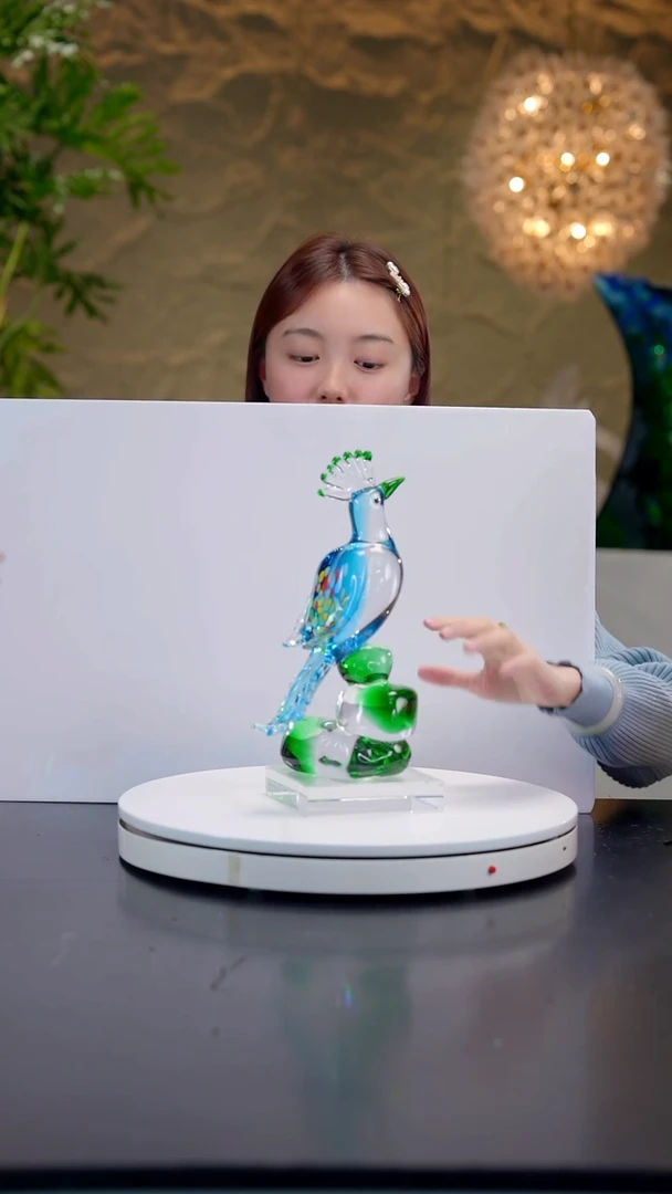 摆件宝石蓝设计款喜鹊摆件+底座