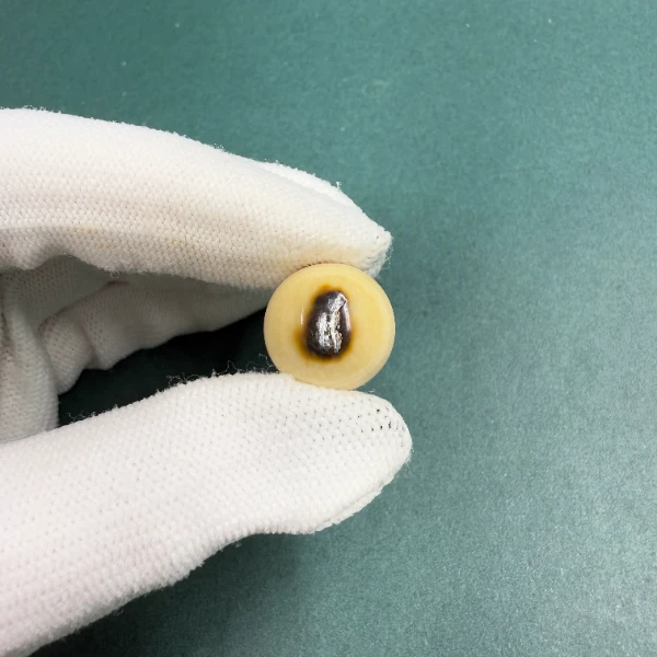 S8275天然猛犸牙蓝眼圆珠16mm 支持鉴定 假一罚四