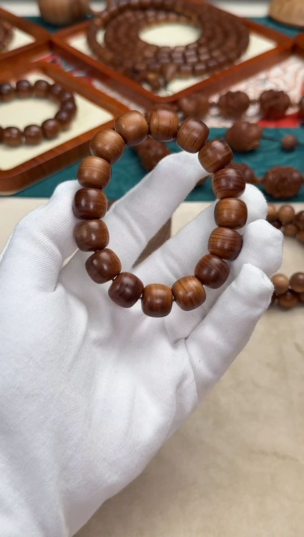 檀香木手串/手链13X14横纹单圈 印度老山檀香