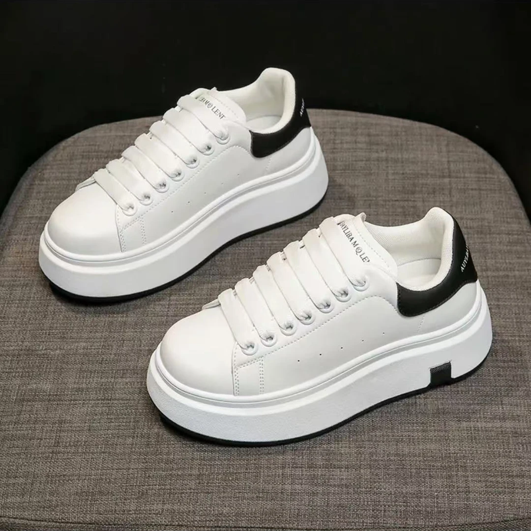 六厘米昆昆小白鞋时尚休闲女鞋防滑耐磨真皮百搭