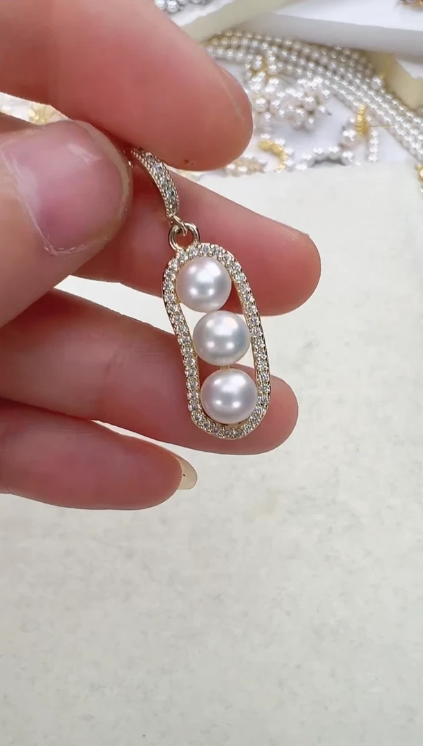 【闪购商品】淡水珍珠吊坠(不含链)合金金色福豆
