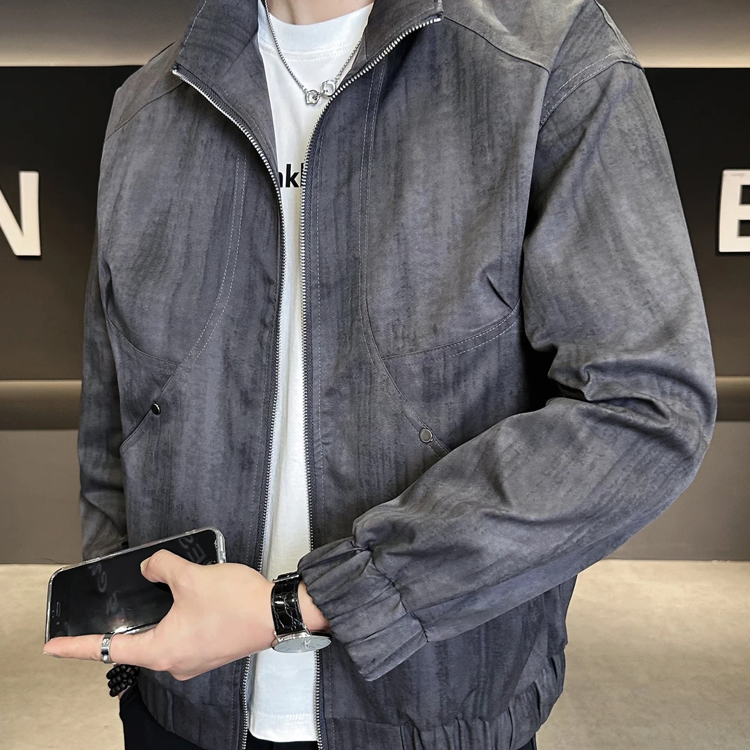 贝希缇汀BESTIDNG男士外套新款立领休闲上衣服春秋季设计感夹克男