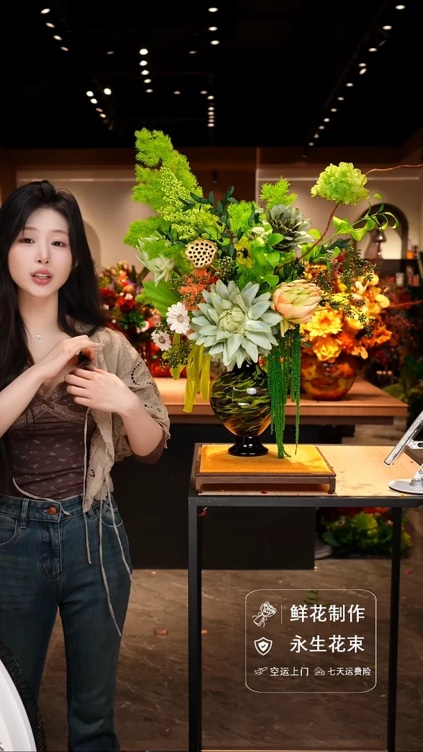 手工艺品琉璃手工花器花束空运包邮送货上门-以图片为准