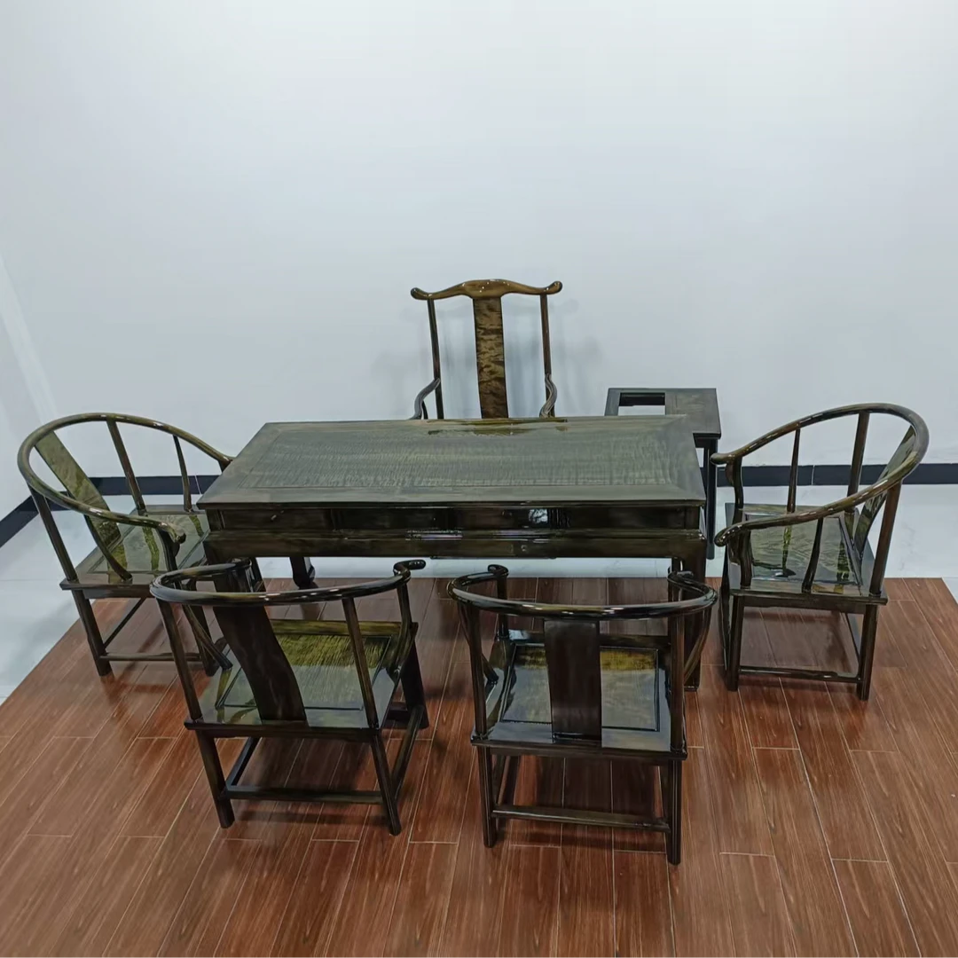 金丝楠木干泡桌七件套168*66*78cm
