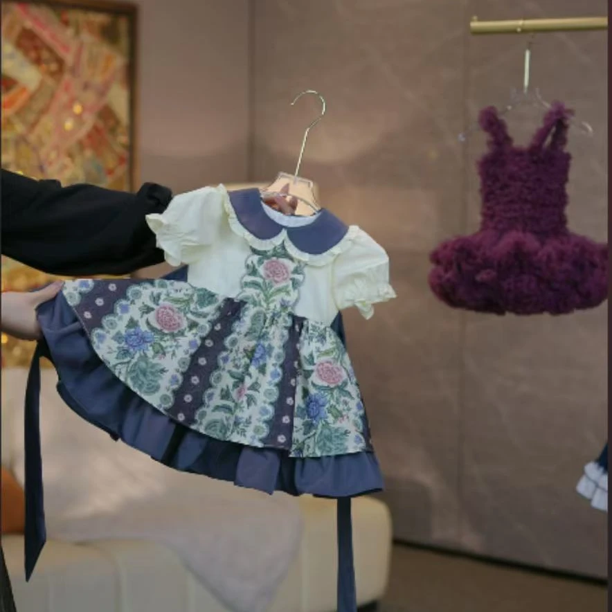 【紫蓝魁】原创跨境女童洛丽塔夏季公主连衣裙时尚蓬蓬裙