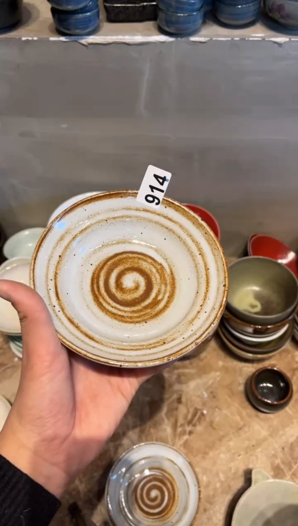 【闪购商品】瓷片914  白麻点双圆碗1个