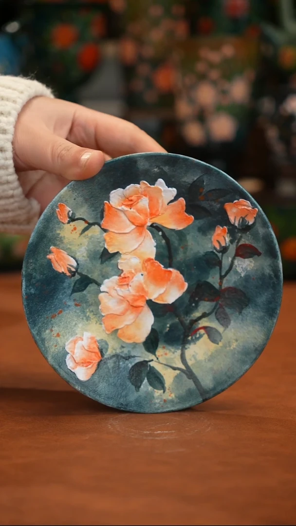 紫砂油画手绘釉下彩