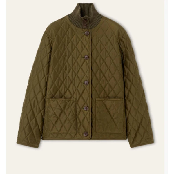 UNDYING 针织螺纹领绗缝棉服