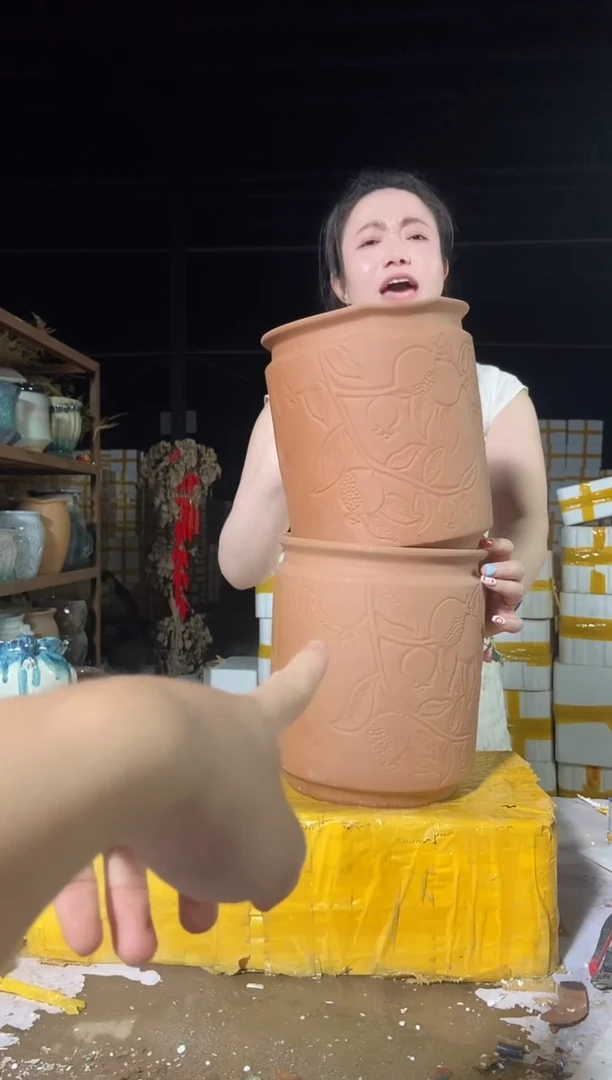 宜兴紫砂粗陶花盆盆21*23