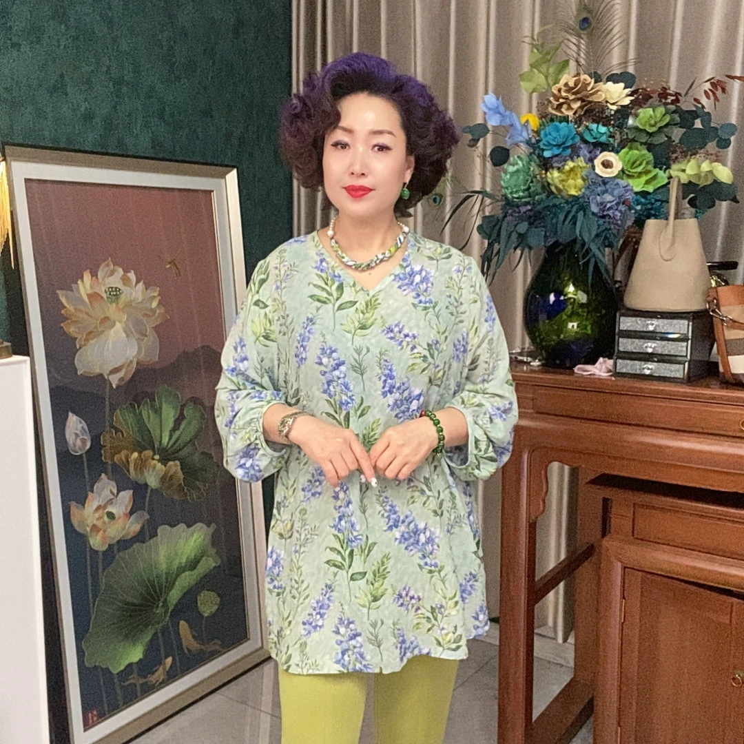 【敏敏家】春夏新款气质温柔淡雅休闲宽松显瘦上衣