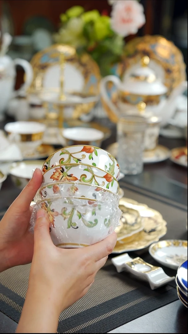 瓷片4英寸奶茶碗  6个微瑕