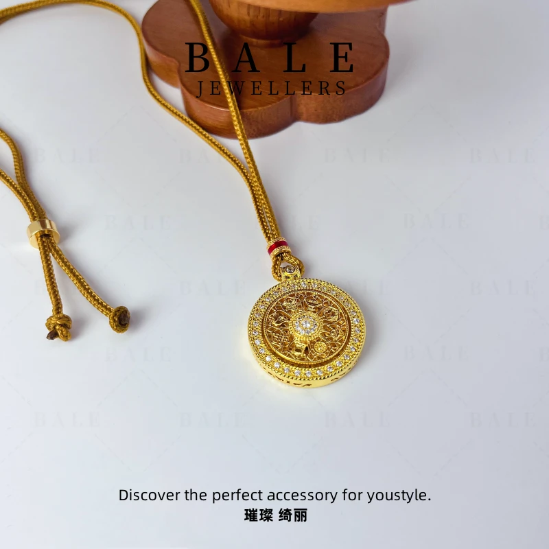 铜合金布艺项链 L2296 <·八宝旋转·> 毛衣链 气质轻奢