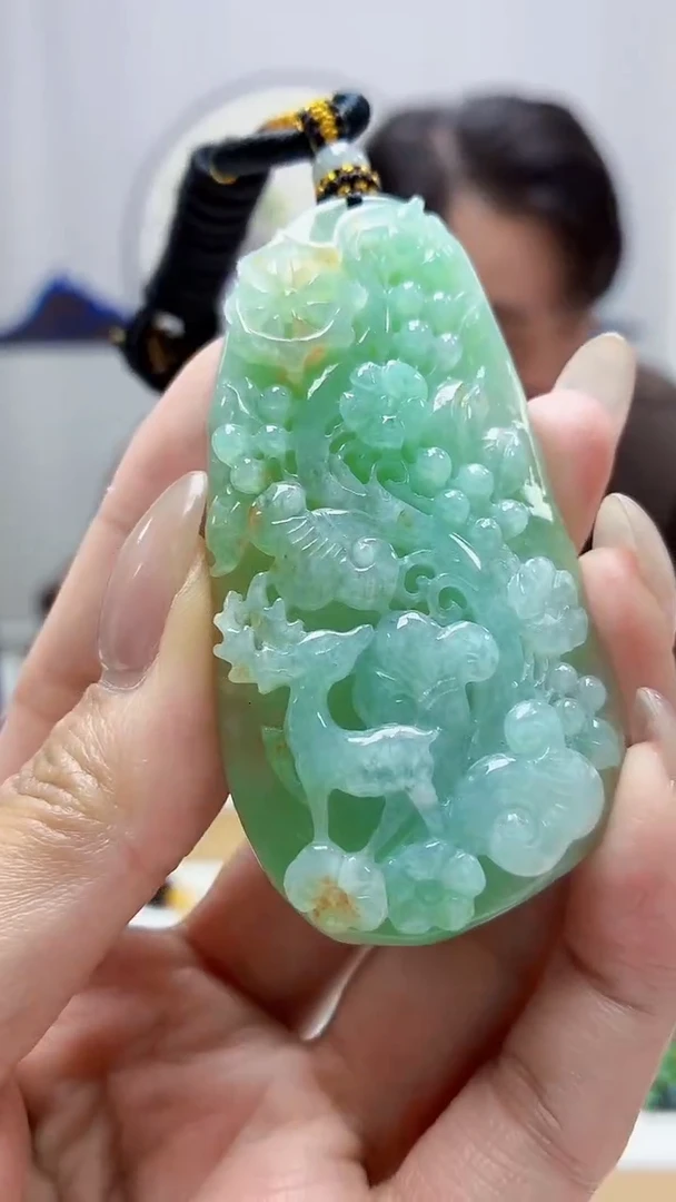 未镶嵌定制翡翠5060MM-毛货挂件14