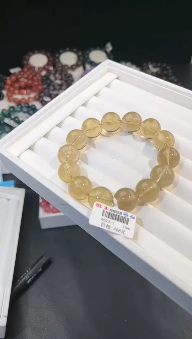 【闪购商品】水晶手链未镶嵌多样性发一黄泡泡16mm