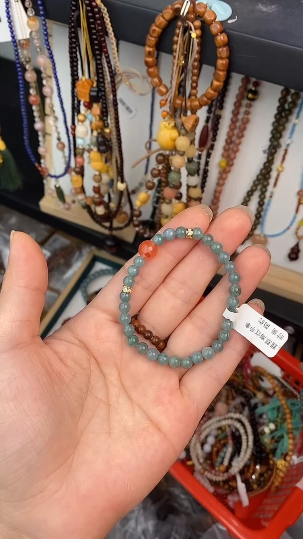 手串翡翠未镶嵌翡翠6mm单圈南红