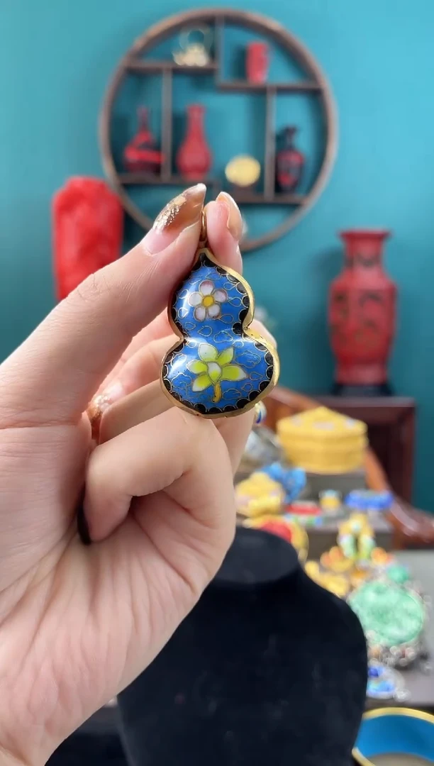 非遗手工景泰蓝吊坠葫芦