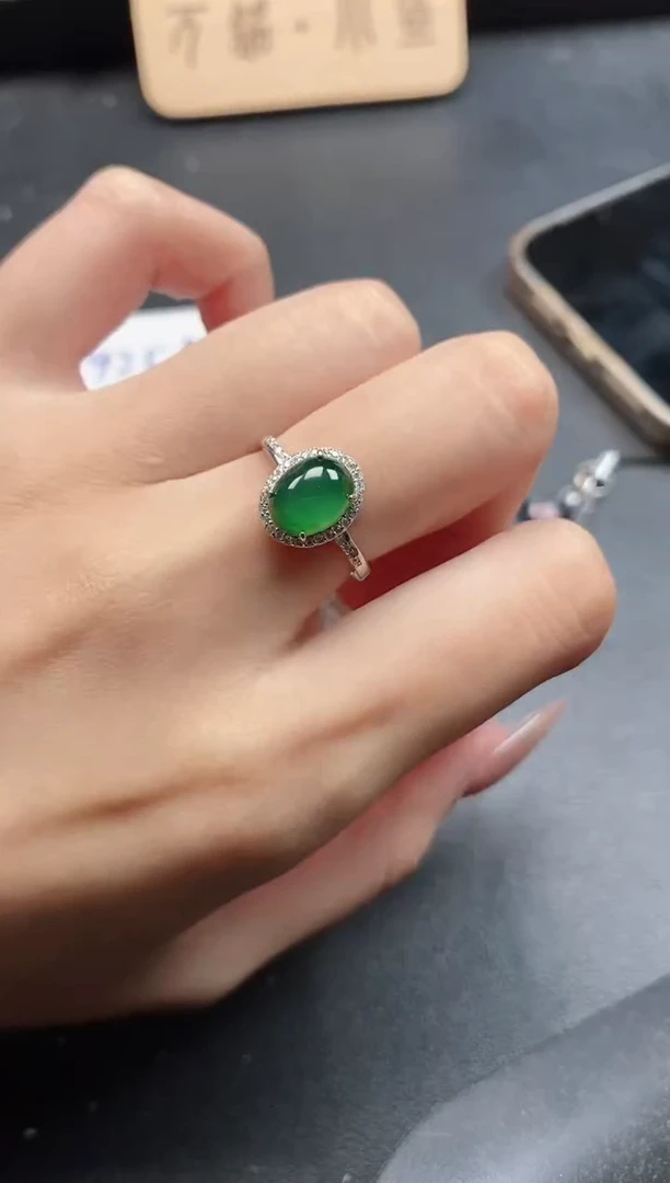 银S925镶嵌戒指翡翠51151