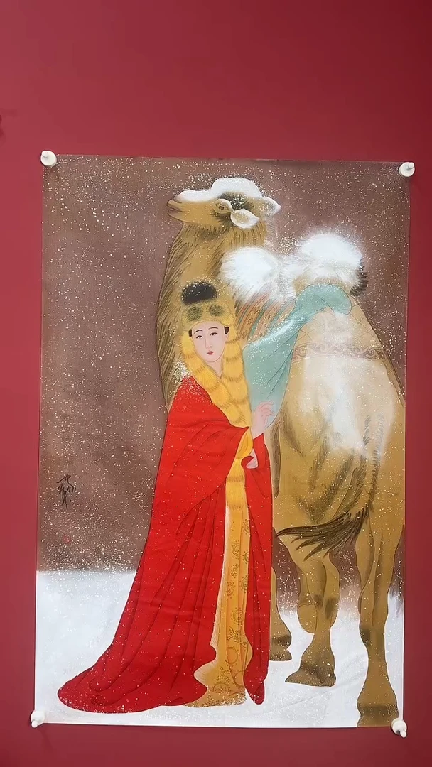 国画国画绢布人物111