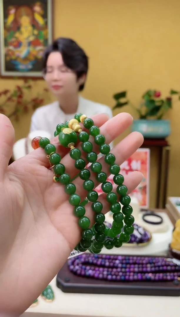 和田玉18K金镶嵌颈饰46@@ZY50526039