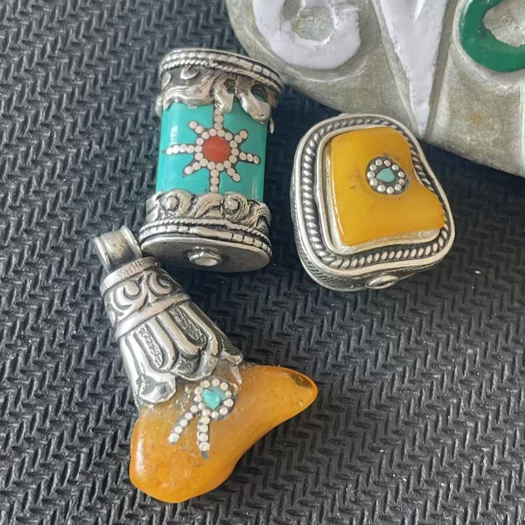 925银银制品 银包边密补丁镶嵌散珠个性素款