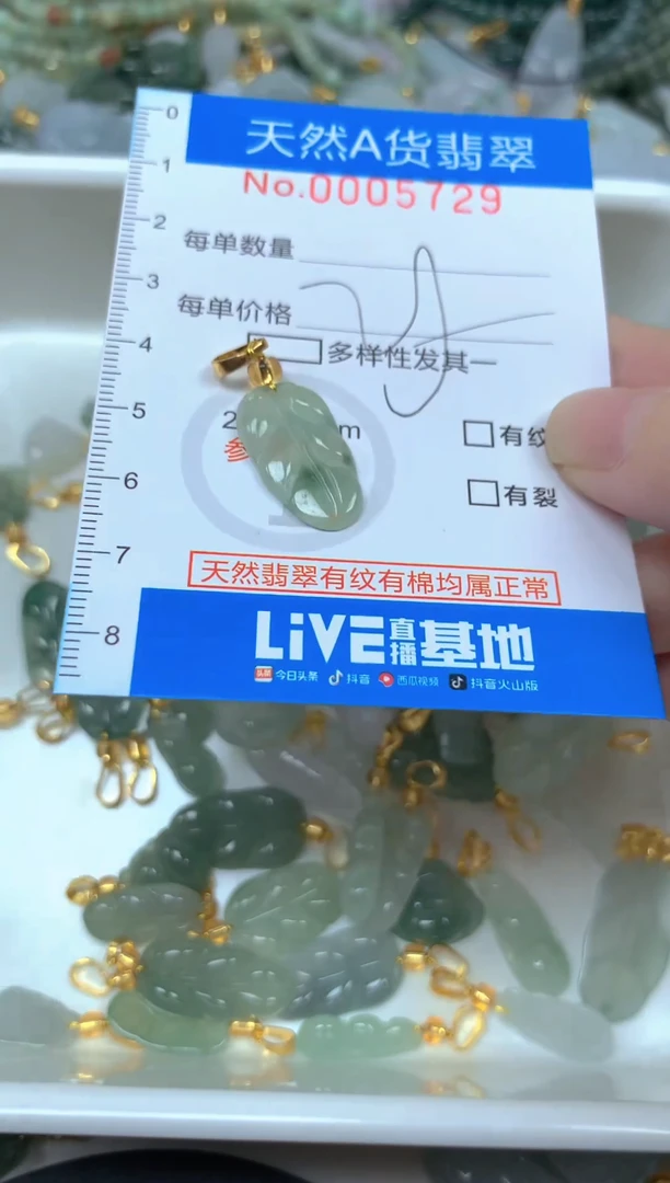 颈饰未镶嵌翡翠净货挂件-5729