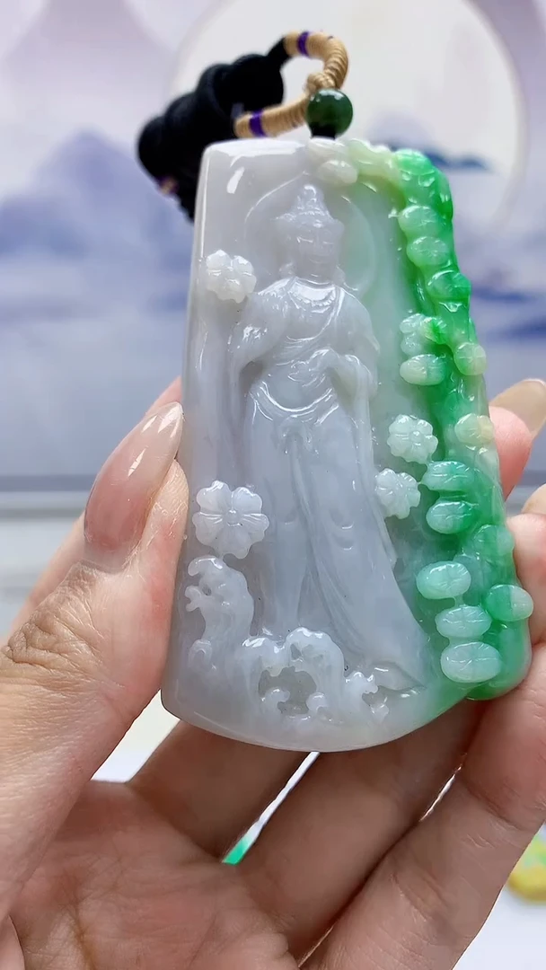 未镶嵌定制翡翠4917MM-毛货挂件77