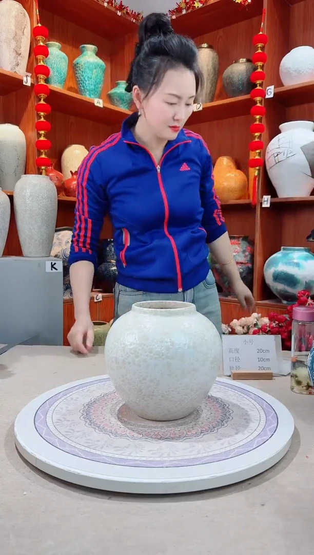 【闪购商品】瓶陶瓷花瓶 无花 茶白小号