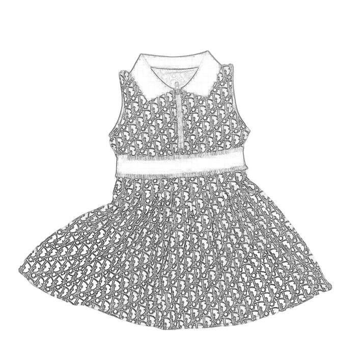 【轻奢格子】88390儿童女童夏季新款时尚洋气经典D字无袖收腰连衣裙