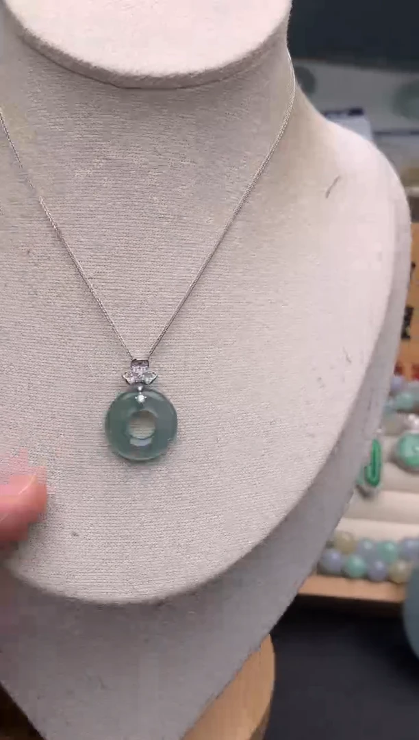 翡翠银S925镶嵌吊坠(赠链)10132214