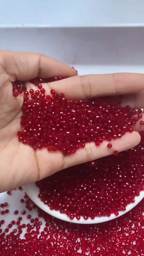 颈饰未镶嵌水晶W2232-鸽血红色碧玺3mm*30颗