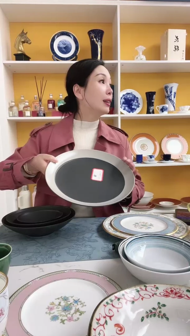 日本光洋手绘白边盘28