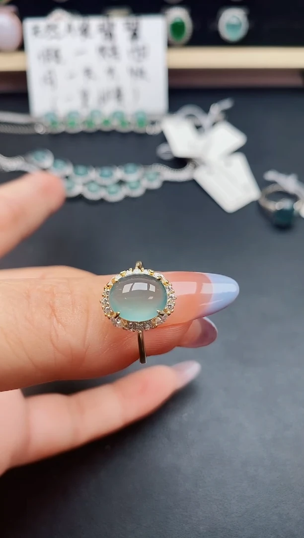 翡翠戒指银S925镶嵌321321
