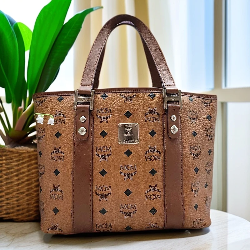 95新 MCM 干邑色 托特包  1323 1311