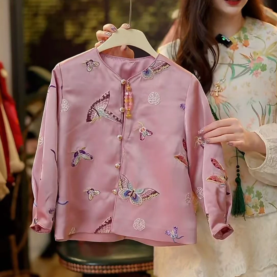 【琨萱】“”2025女童春季新款织锦缎刺绣新中式国风外套 SS66S016