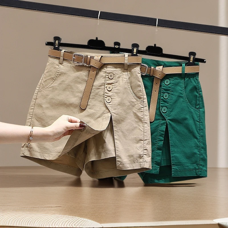 显瘦休闲短裤百搭女夏装时尚韩版新款裤子a字裤松紧腰裙2025