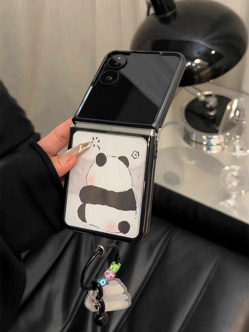 （小米mixflip系列）折叠奶油适用小米mixflip手机壳背影熊猫小众女