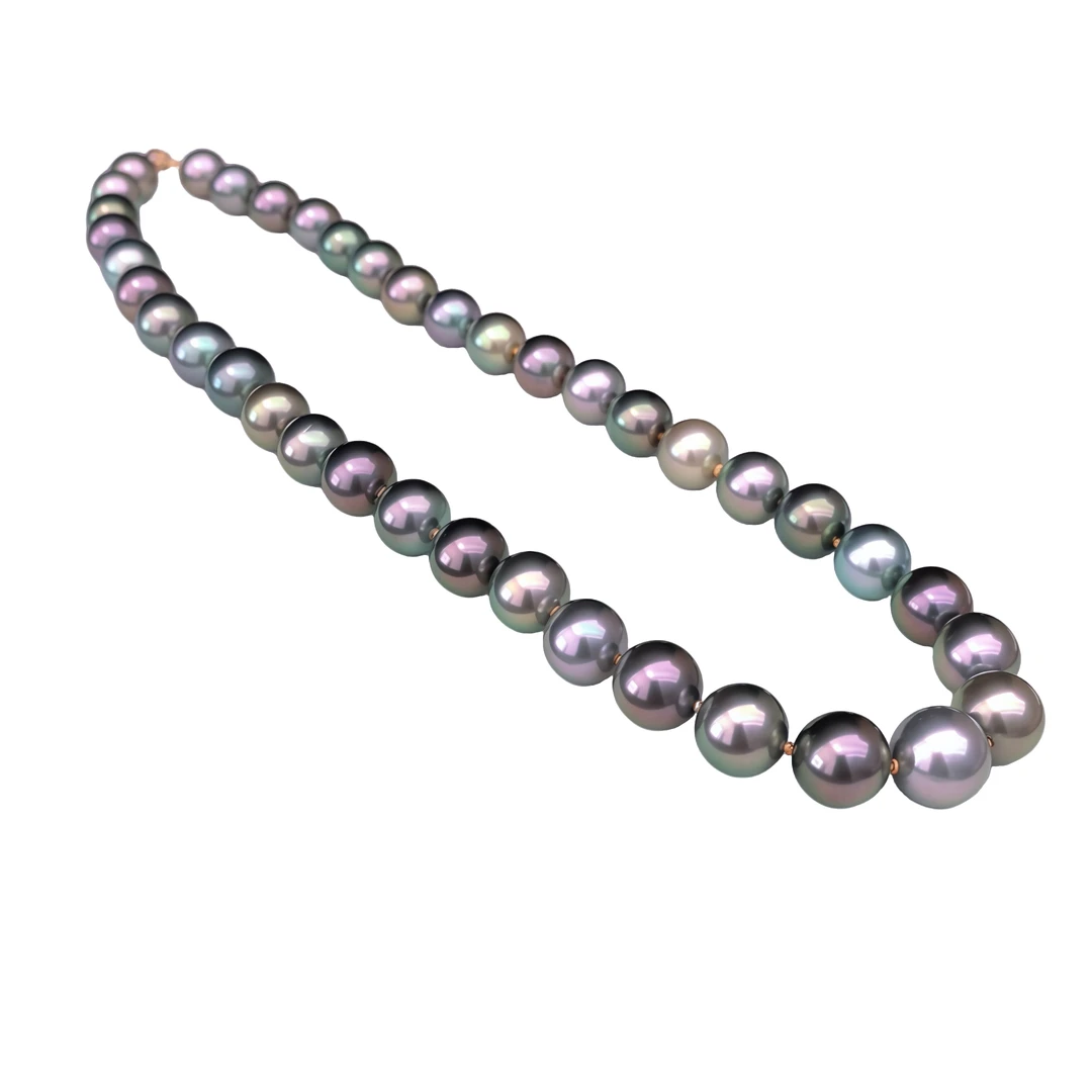 18K金鼎尖大溪地莫兰迪混彩项链毕业款几乎无瑕绝美找不到