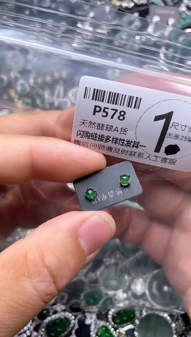 【闪购商品】翡翠颈饰未镶嵌P578耳钉
