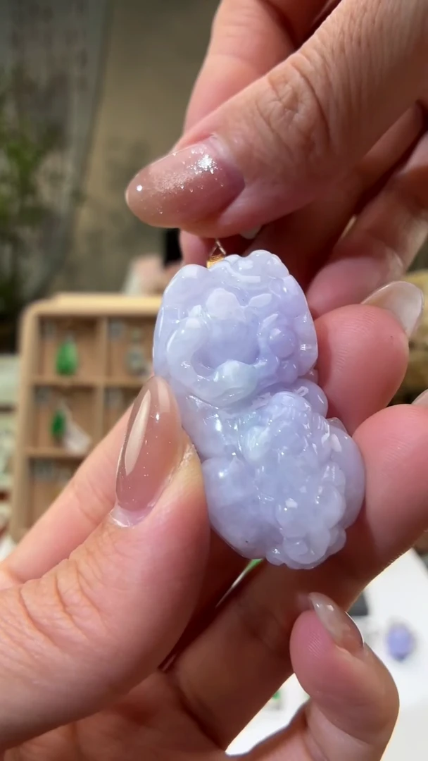 吊坠(不含链)18K金镶嵌翡翠貔貅