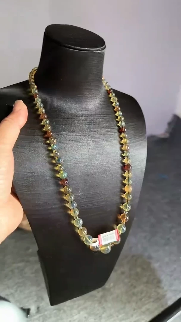 未镶嵌项链琥珀规格微瑕茶宝塔链#25